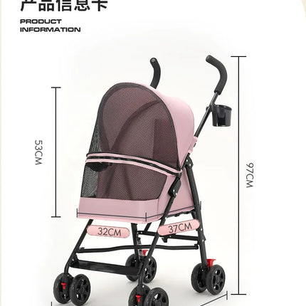 Cochecito para perros y gatos, cochecito de bebé de peluche para perros y gatos, ligero y plegable para perros pequeños al salir