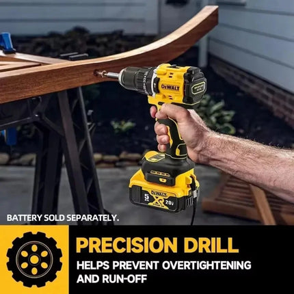 DeWalt – Taladro de Impacto sin Escobillas 20V, DCD805 | Taladro Atornillador Eléctrico Multifunción con Batería de Litio Recargable