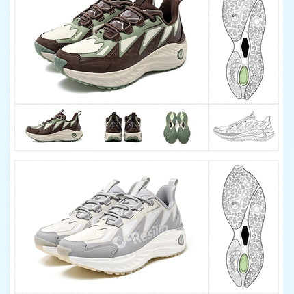 ONEMIX, zapatillas para correr de montaña para hombre, zapatillas de deporte de cuero antideslizantes usables, zapatillas deportivas estables todoterreno, zapatillas para caminar al aire libre