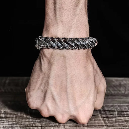 Brazalete Punk Minimalista de Plata Esterlina S925 – Joyería de Lujo Unisex