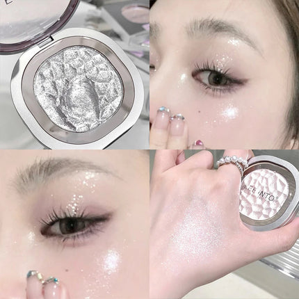 LEEINTO polvo nacarado brillante de alto brillo que ilumina el disco de sombra de ojos de maquillaje