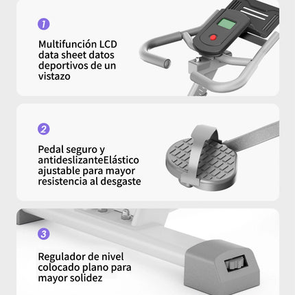 Bicicleta Spinning Bicicleta Estática De Casa Ultrasilenciosa Para Ejercicio En Interiores, Equipo Deportivo De Entrenamiento, Carga Máxima De 120kg, Bicicleta Con Volante Estacionario Para Fitness Con