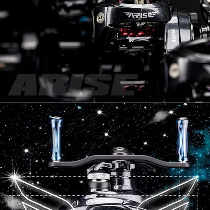 Haibo 25/23 nuevo ARISE AIR/ELITE AMC + carrete De Pesca De Baitcasting De fibra De carbono HandIe 11B + 1RB Carretilha De Pesca De fundición larga