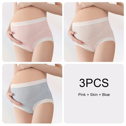 Bragas cómodas y transpirables de cintura alta, vestidos de maternidad suaves para mujeres embarazadas, bragas de realce, ropa para mujeres embarazadas, pantalones, 3 uds.