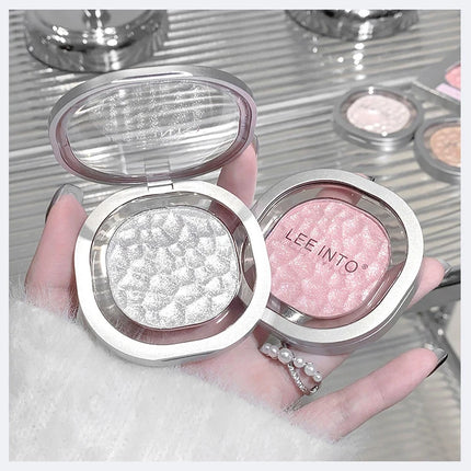 LEEINTO polvo nacarado brillante de alto brillo que ilumina el disco de sombra de ojos de maquillaje