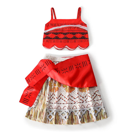Traje para niñas, disfraz de Cosplay para niños, vestido de princesa para fiesta, vestido de playa informal de verano, conjunto de peluca y collar, vestidos de fiesta para niñas
