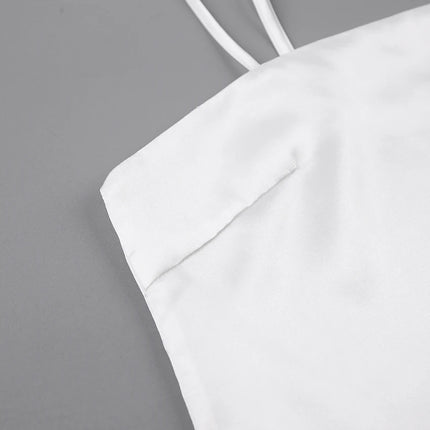 Pijamas de satén con plumas para mujer, conjuntos de ropa de dormir con pantalones, traje para casa con tirantes finos negros, trajes de pantalón blanco 2022