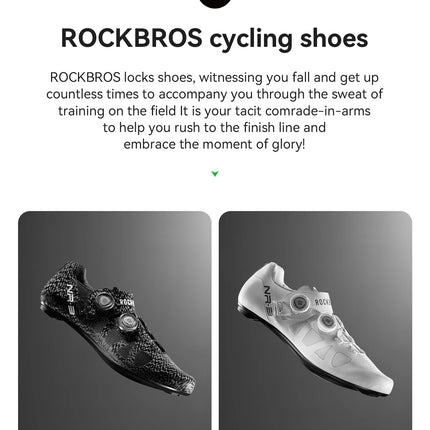 ROCKBROS Zapatos de ciclismo profesional con cierre de perilla autobloqueantes para bicicleta de carretera compatible con calas SPD calzado para ciclismo