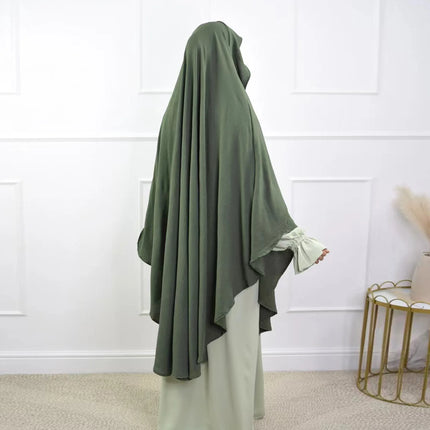Hijab musulmán liso para mujer, ropa Khimar plisada árabe de Ramadán Eid, Jersey de oración de Iglesia islámica, bufanda Niqab, 2025