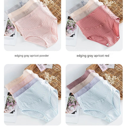 Ropa interior cómoda sin huellas para mujeres embarazadas, algodón puro, cintura alta y soporte ajustable para el vientre durante el embarazo