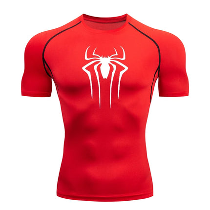 Camiseta de compresión de manga corta para hombre, ropa deportiva para correr, gimnasio, elástica, de secado rápido, 2024