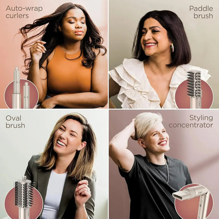 Secador de pelo Shark HD430 FlexStyle de iones negativos y envoltura de estilizador de aire, potente cepillo Airwrap y triturador múltiple con rizadores de envoltura automática