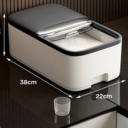 10KG Rice Storage Box Home with Lid Insect Proof Moisture Proof Rice Box Grain Sealed Jar Kitchen Container Storing Dry Grain