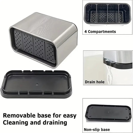 1 X Kitchen Tableware Storage Rack - Finished Kitchen Knife, Chopsticks, Knives, Forks, Spoons and Kitchen Tool Caddy, Divider Storage Box with Holes