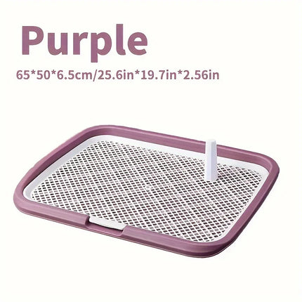 Orinal de plástico para entrenamiento de mascotas, soporte para almohadilla para orinar, red extraíble, entrenador de orinal reutilizable, bandeja de inodoro para perros