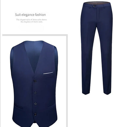 Trajes para hombre elegante boda 2 piezas conjunto chaquetas pantalones Blazers traje Formal ajustado moda negocios clásico 2025 disfraz