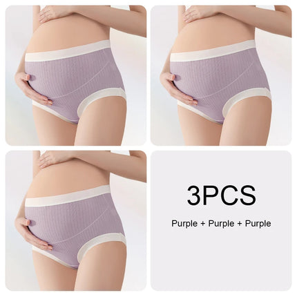 Bragas cómodas y transpirables de cintura alta, vestidos de maternidad suaves para mujeres embarazadas, bragas de realce, ropa para mujeres embarazadas, pantalones, 3 uds.