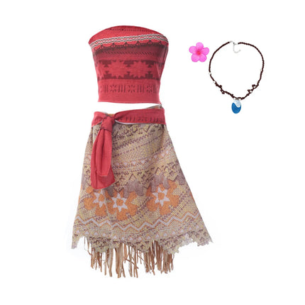 Traje para niñas, disfraz de Cosplay para niños, vestido de princesa para fiesta, vestido de playa informal de verano, conjunto de peluca y collar, vestidos de fiesta para niñas