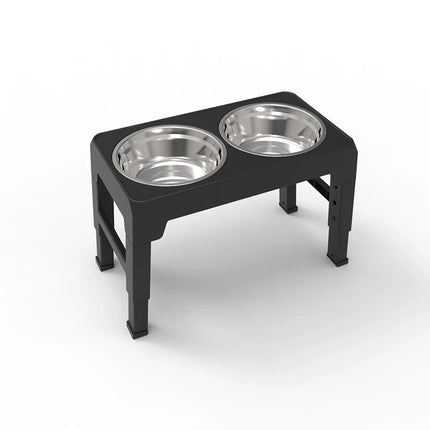 BOOTEELY Cuencos elevados para comedero para perros, soporte elevado ajustable con cuencos dobles de acero inoxidable para alimentos y agua, perros pequeños, medianos y grandes