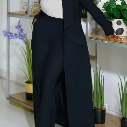 Conjunto de chaqueta larga X de manga larga para mujer, abrigo + traje de pantalón largo, ropa de calle de primavera 2025, conjunto de dos piezas, trajes de trabajo de África OL