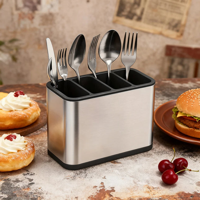 1 X Kitchen Tableware Storage Rack - Finished Kitchen Knife, Chopsticks, Knives, Forks, Spoons and Kitchen Tool Caddy, Divider Storage Box with Holes