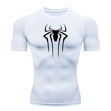 Camiseta de compresión de manga corta para hombre, ropa deportiva para correr, gimnasio, elástica, de secado rápido, 2024