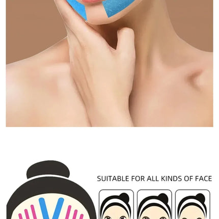 Cinta de kinesiología de 2,5 CM x 5M para cara, línea en V, cuello, ojos, levantamiento de arrugas, cinta adhesiva, herramienta de cuidado de la piel Facial, vendaje elástico