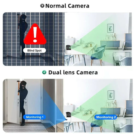 Cámara IP WiFi 4K con Zoom 10X, lente Dual, seguimiento automático para el hogar inteligente, cámara CCTV, cámara de vigilancia inalámbrica, cámara de seguridad para Monitor de bebé