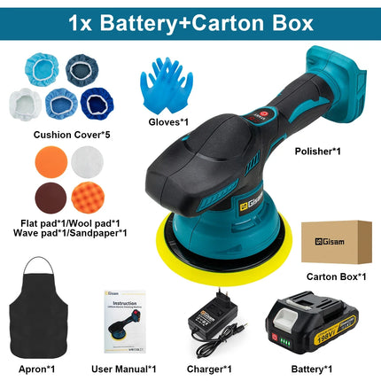 Gisam 8Gear Pulidora Digital Inalámbrica para Auto