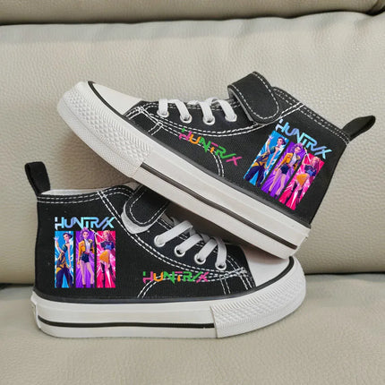 Zapatos de lona para niños, zapatillas altas Kpop Demon Hunter para niñas, zapatillas deportivas transpirables para niños, zapatillas de tenis para correr para estudiantes