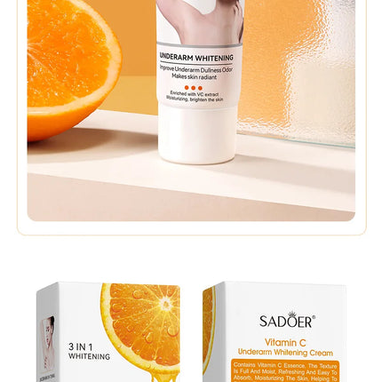 SADOER loción corporal con vitamina C, crema hidratante para el cuidado del cuerpo de las axilas, nutritiva, antisecado, cremas exfoliantes suaves y tiernas, cuidado de la piel