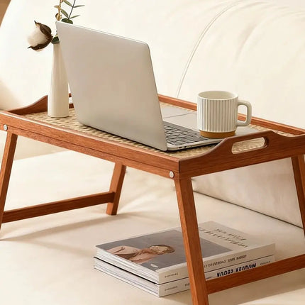 Bandeja de cama plegable de madera ergonómica con soporte para tableta, escritorio multiusos para pacientes de recuperación/sofá cama de oficina 19,7x11,8