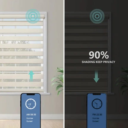 Precio de fábrica Tamaño personalizado Zebra Shades Día y noche Control inteligente Vertical Sheer Zebra Blind para Windows