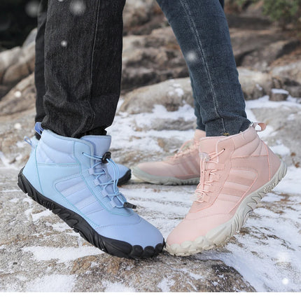 Zapatos impermeables de invierno para hombre y mujer, botas de nieve de algodón, cálidas, forradas de piel, Unisex, para caminar, senderismo y al aire libre