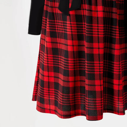 Vestido de lactancia para mujer, a cuadros, manga larga, holgado, hinchado, de felpa, Retro, a cuadros, moda Simple, ropa de maternidad de alta calidad