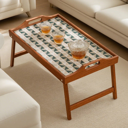 Bandeja de cama plegable de madera ergonómica con soporte para tableta, escritorio multiusos para pacientes de recuperación/sofá cama de oficina 19,7x11,8