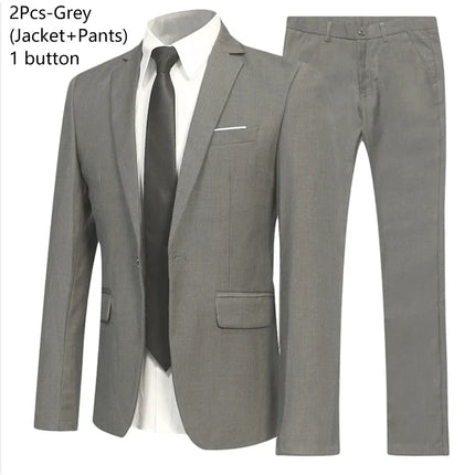 Trajes para hombre elegante boda 2 piezas conjunto chaquetas pantalones Blazers traje Formal ajustado moda negocios clásico 2025 disfraz
