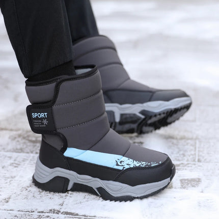 Botas de nieve para exteriores para niños, zapatos deportivos cómodos y cálidos de alta calidad, botas de algodón a la moda, zapatos de felpa antideslizantes para Otoño e Invierno