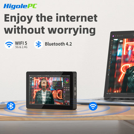 Higole F3APL Mini PC de 8’’ sin Ventilador – Intel N4200, Pantalla 4K y Portabilidad Total