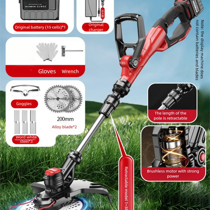 Cortacésped agrícola multifuncional, cortacésped eléctrico, máquina de deshierbe con batería de litio recargable para el hogar pequeño