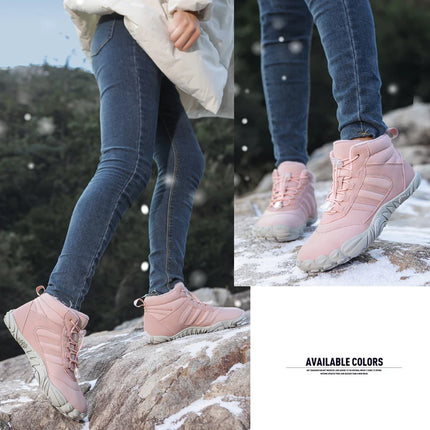 Zapatos impermeables de invierno para hombre y mujer, botas de nieve de algodón, cálidas, forradas de piel, Unisex, para caminar, senderismo y al aire libre