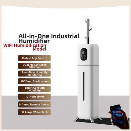 Humidificador de capacidad ultragrande de 9L, humedad constante inteligente + esterilización UV, Control WIFI, dormitorio, sala de estar y oficina