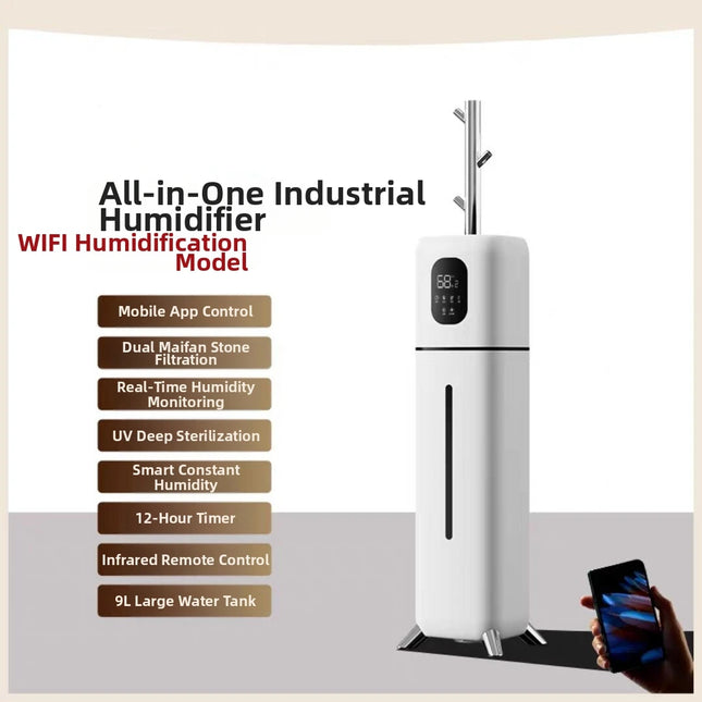Humidificador de capacidad ultragrande de 9L, humedad constante inteligente + esterilización UV, Control WIFI, dormitorio, sala de estar y oficina