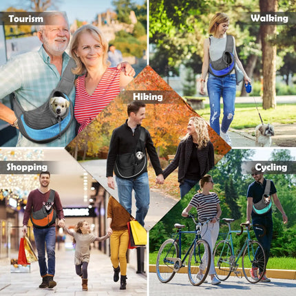 Portabebés para perros y mascotas, bandolera para viajes al aire libre, malla transpirable, bolsa con eslinga segura, capacidad de carga de 5 kg para perros y gatos