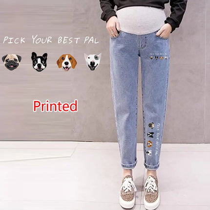 Pantalones abdominales para embarazo, pantalones vaqueros para novio, pantalones de maternidad para mujeres embarazadas, ropa, pantalones de cintura alta, pantalones vaqueros sueltos
