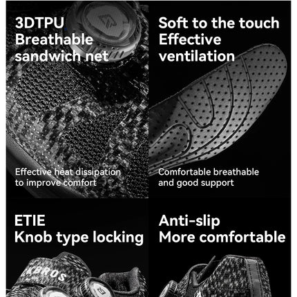 ROCKBROS Zapatos de ciclismo profesional con cierre de perilla autobloqueantes para bicicleta de carretera compatible con calas SPD calzado para ciclismo