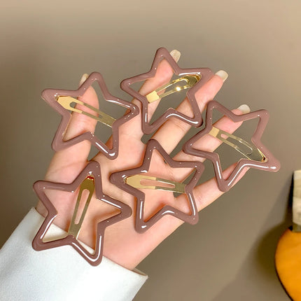 AWAYTR, 5 uds., pinzas para el cabello de estrella ahuecadas, horquillas a presión de estrella, tocado dulce, pasadores para el cabello, accesorios para el cabello para niñas, Dropship