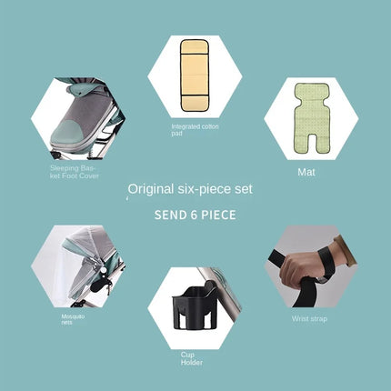 Cochecito de bebé multifuncional para recién nacido, cochecito de paisaje alto, cochecito de bebé 4 en 1 de doble cara con base de asiento de coche ISOFIX 739