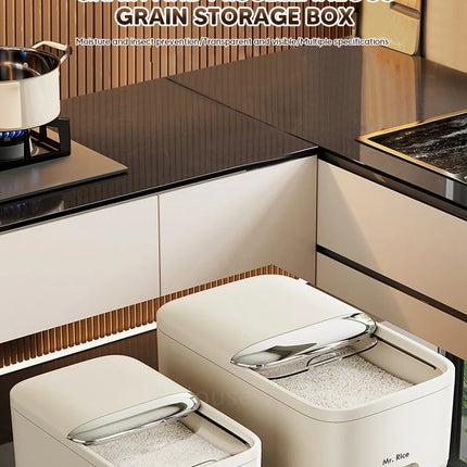 10KG Rice Storage Box Home with Lid Insect Proof Moisture Proof Rice Box Grain Sealed Jar Kitchen Container Storing Dry Grain