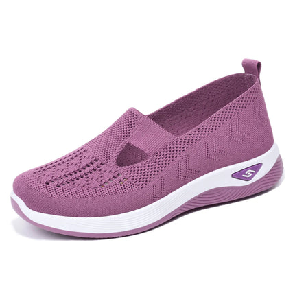 Zapatos de mujer, zapatillas transpirables de Color sólido, zapatillas informales de verano para mujer, zapatos informales de punto bajos, zapatos para mamá